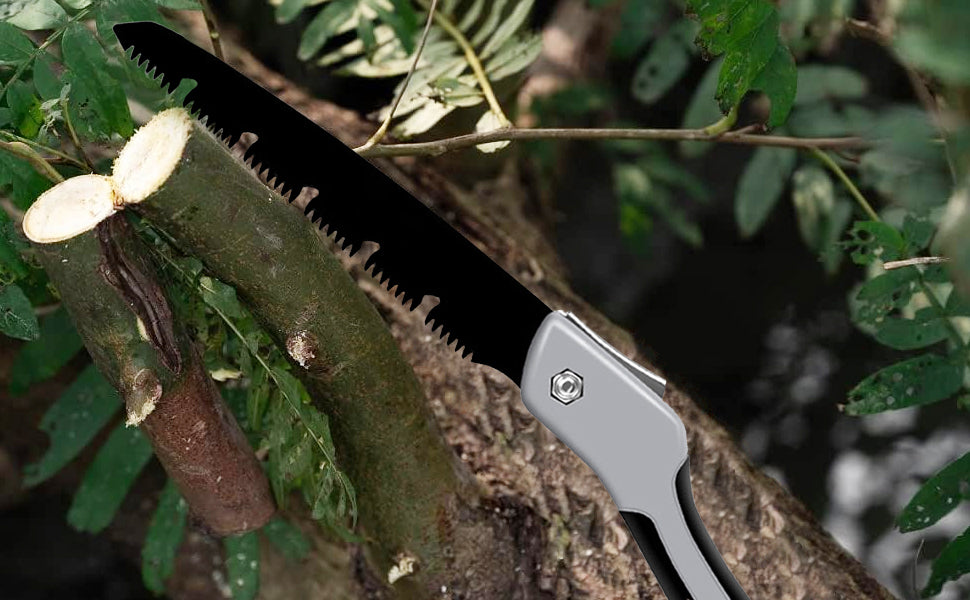 AIRAJ 9.4" Folding Pruning Saw – SK5 Steel Teeth, Portable Hand Saw for Camping & Gardening