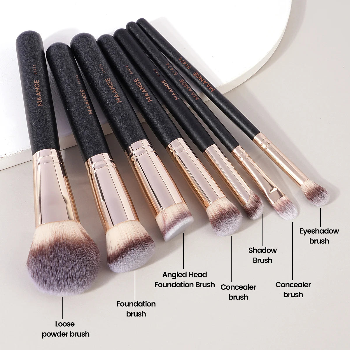 MAANGE 7-Piece Luxe Makeup Brush Set