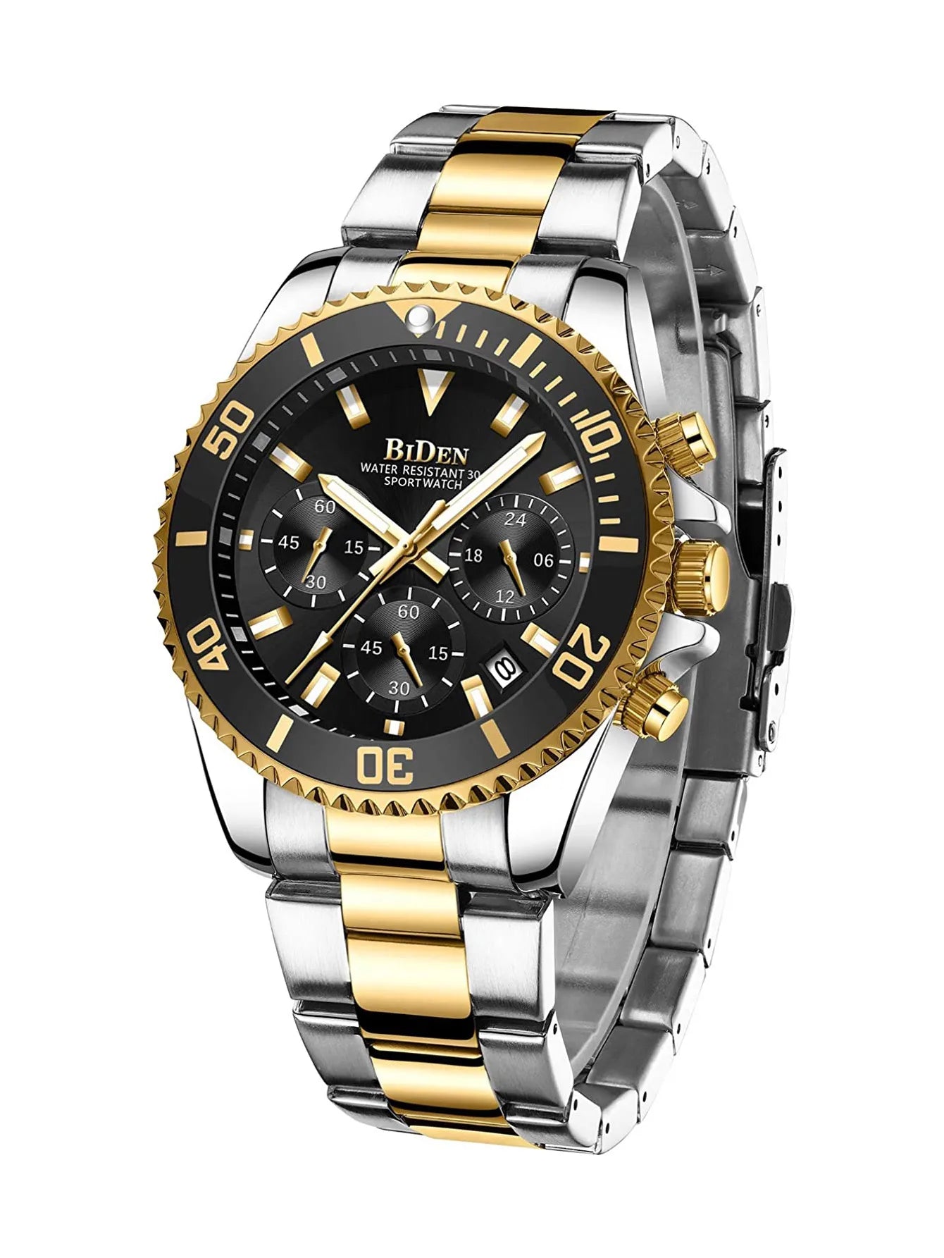 BIDEN Waterproof Men’s Watch – Business Style Quartz Chronograph