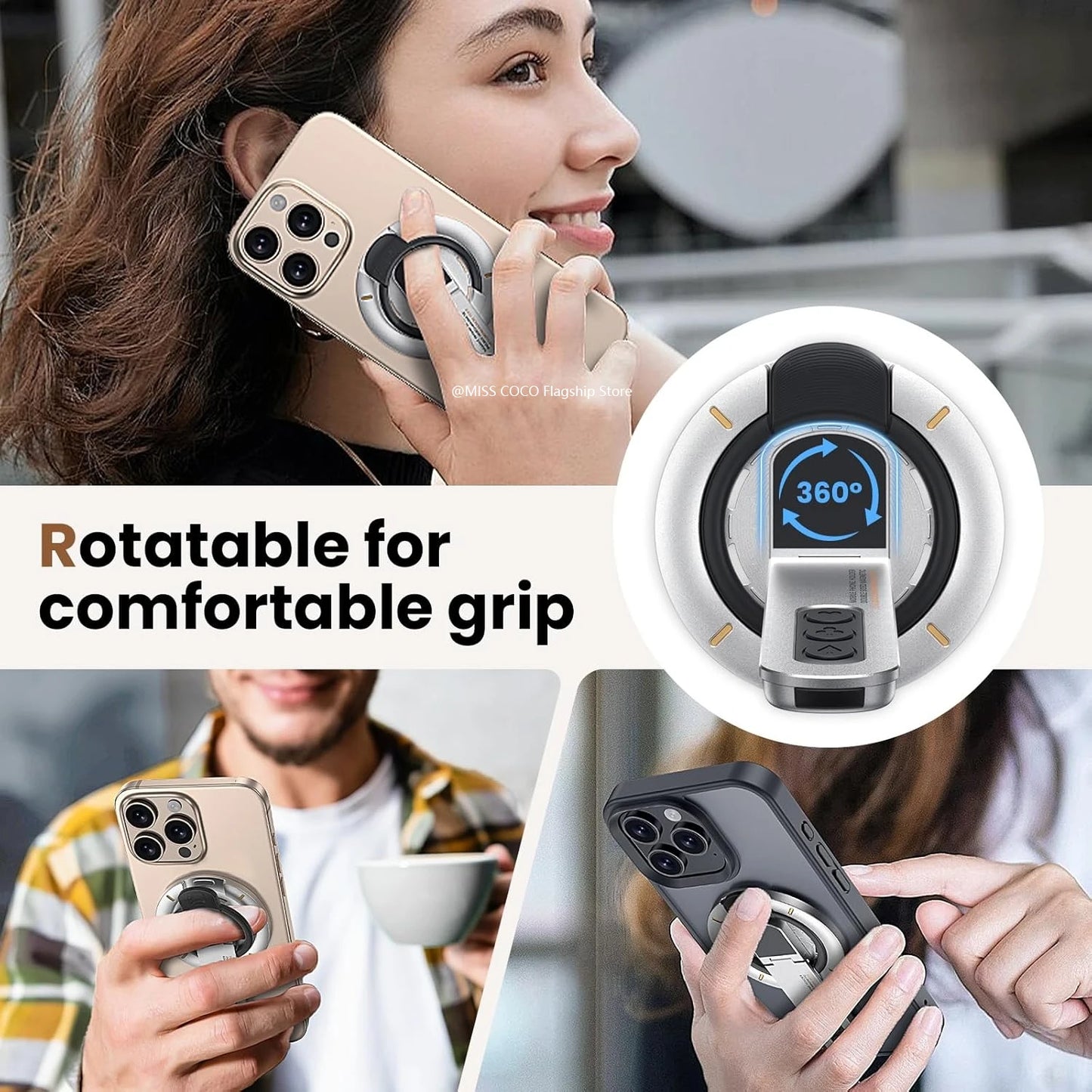 MagGrip 3-in-1 Magnetic Phone Stand & Ring Holder
