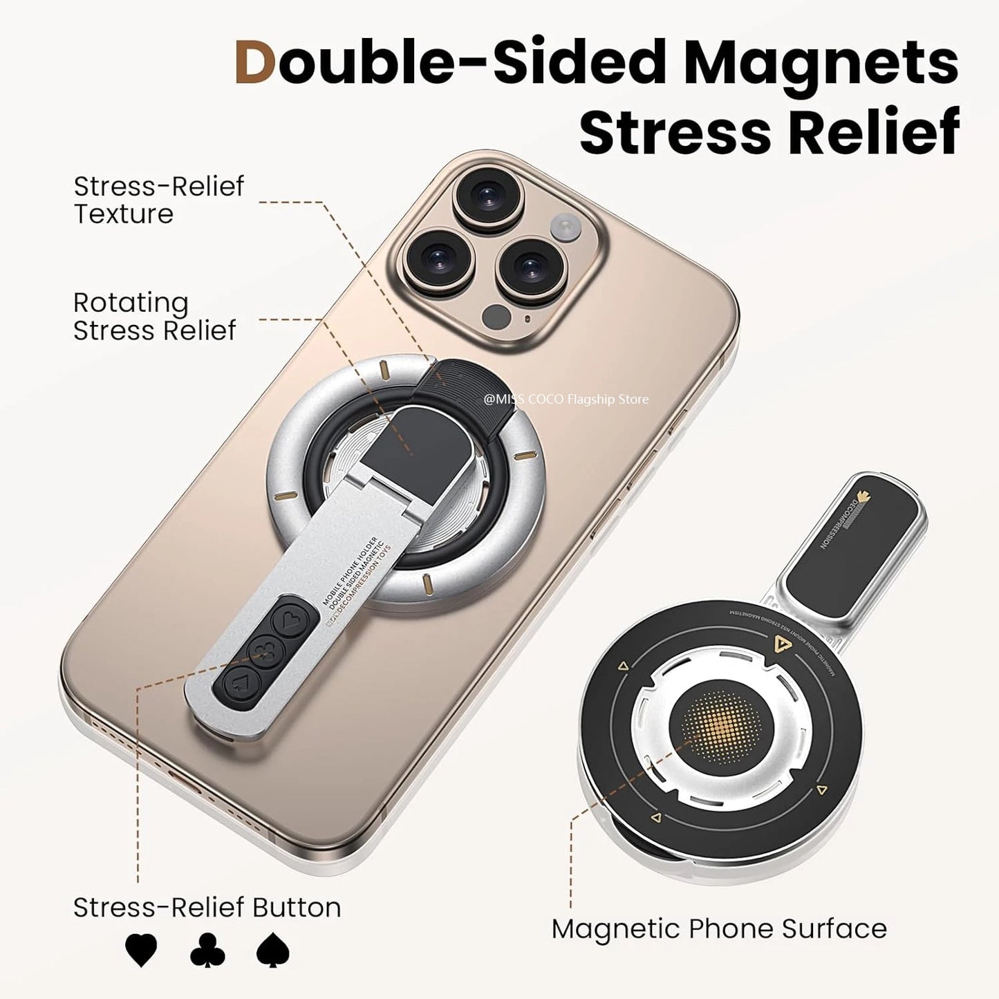 MagGrip 3-in-1 Magnetic Phone Stand & Ring Holder