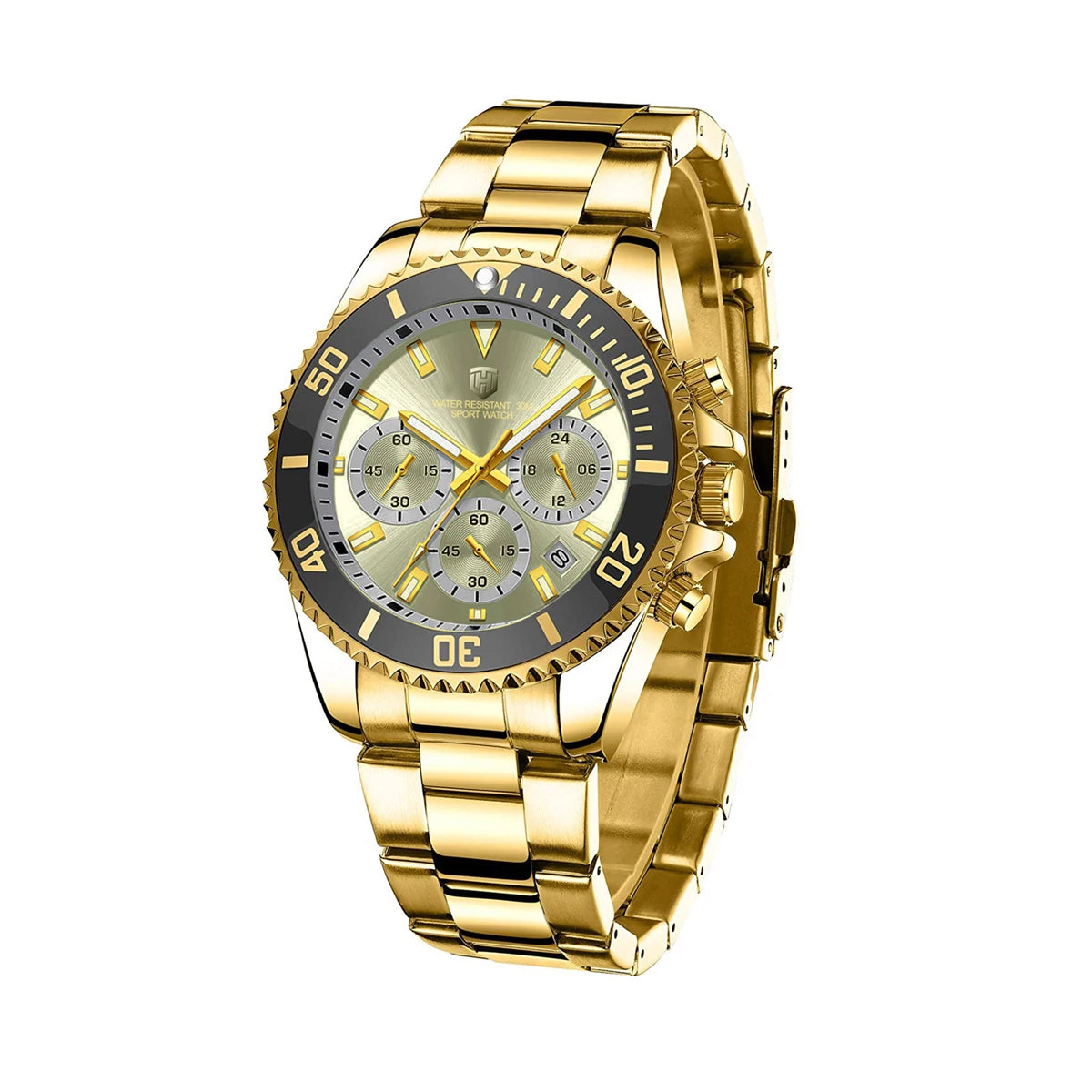 BIDEN Waterproof Men’s Watch – Business Style Quartz Chronograph