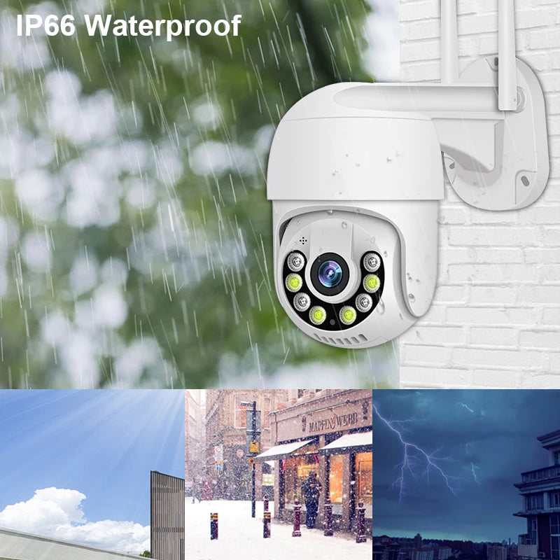 Smart 1080P Wireless PTZ IP Camera – Outdoor Security Dome with Cloud Storage & Two-Way Audio