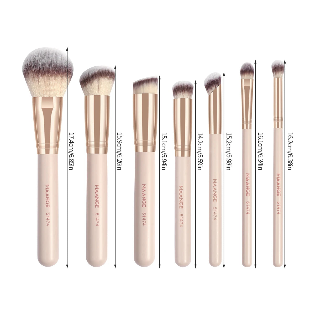 MAANGE 7-Piece Luxe Makeup Brush Set