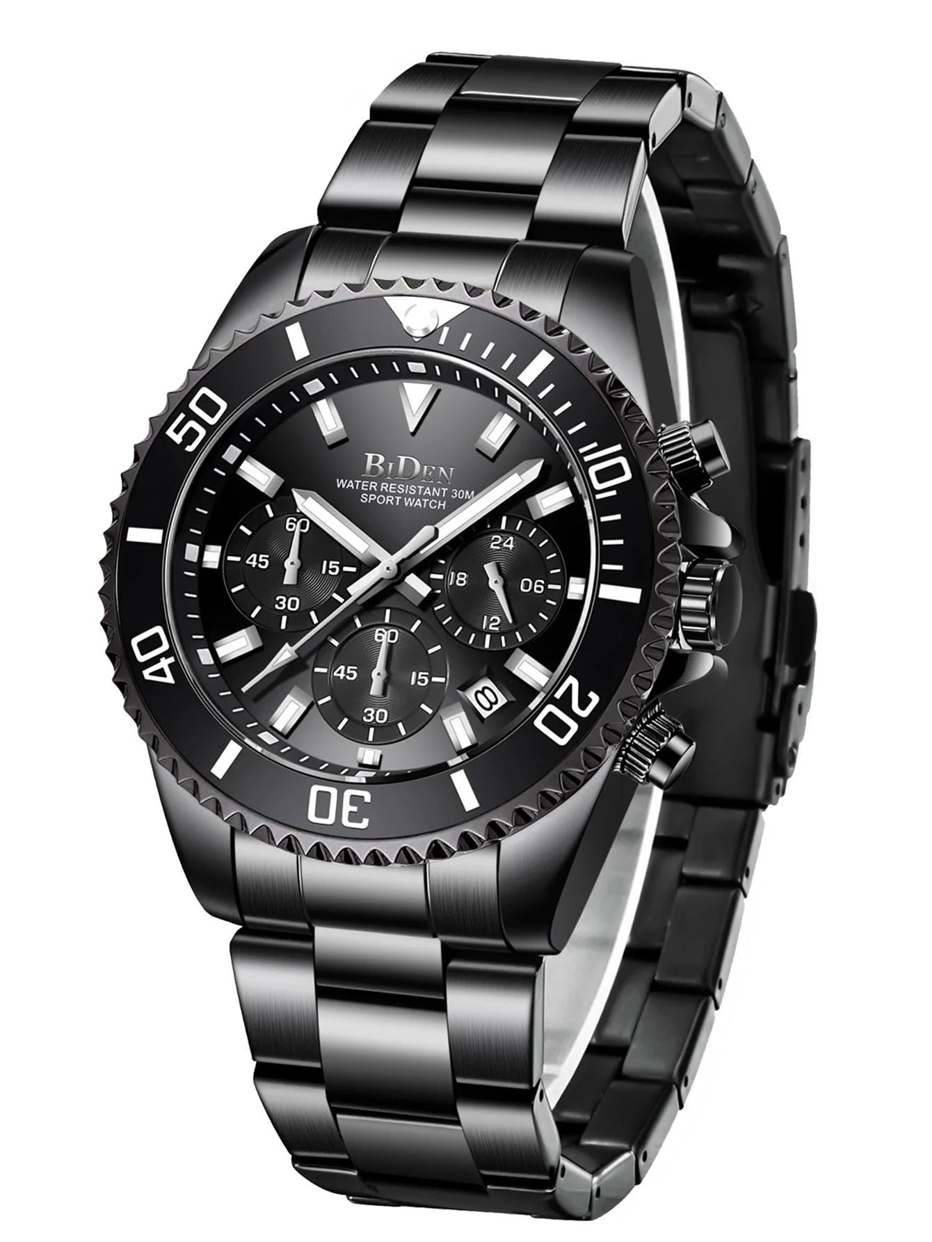 BIDEN Waterproof Men’s Watch – Business Style Quartz Chronograph
