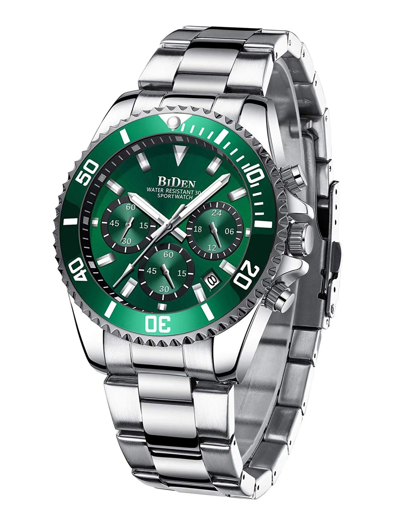 BIDEN Waterproof Men’s Watch – Business Style Quartz Chronograph