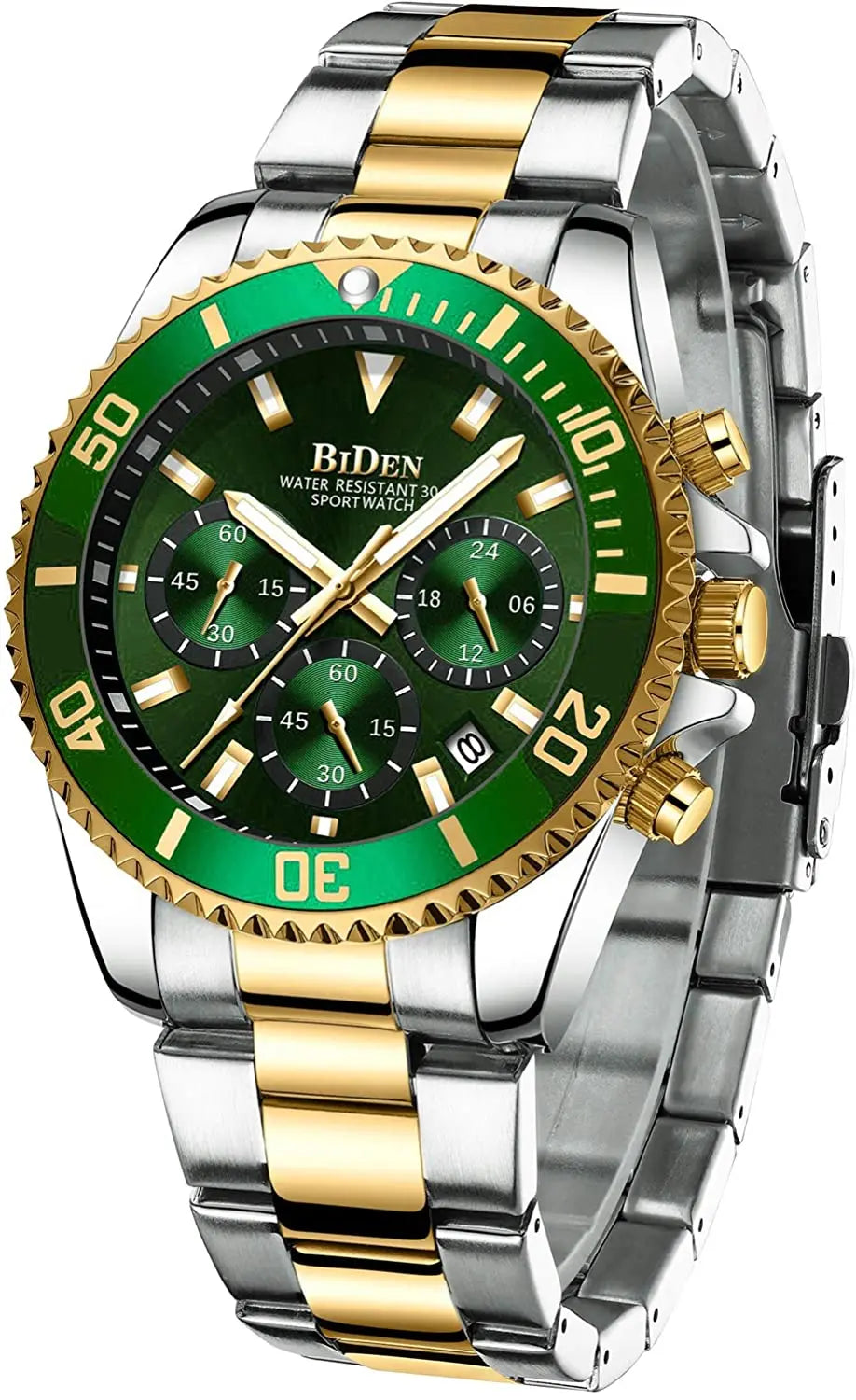 BIDEN Waterproof Men’s Watch – Business Style Quartz Chronograph