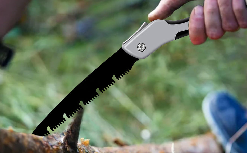 AIRAJ 9.4" Folding Pruning Saw – SK5 Steel Teeth, Portable Hand Saw for Camping & Gardening