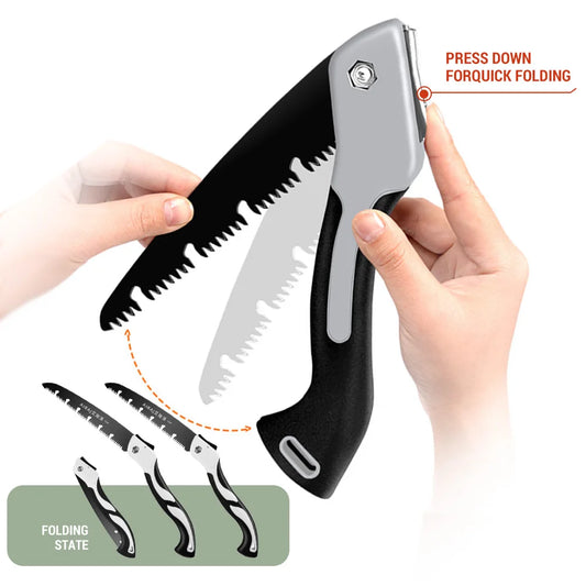 AIRAJ 9.4" Folding Pruning Saw – SK5 Steel Teeth, Portable Hand Saw for Camping & Gardening