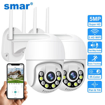 Smart 1080P Wireless PTZ IP Camera – Outdoor Security Dome with Cloud Storage & Two-Way Audio